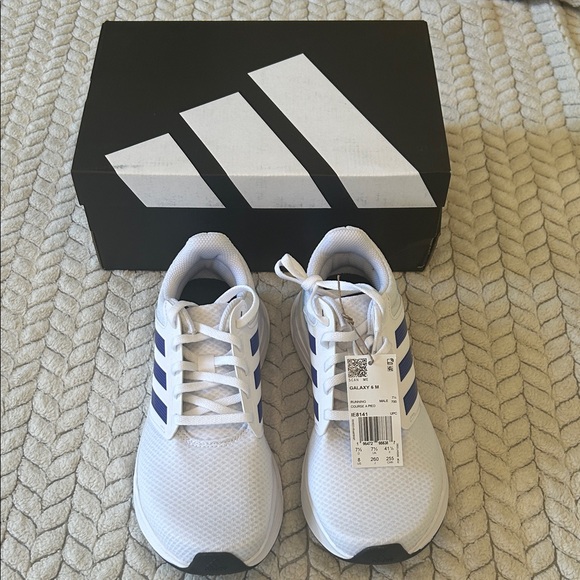 Adidas Galaxy 6 Men’s White and Blue Running Shoes - Picture 4 of 6